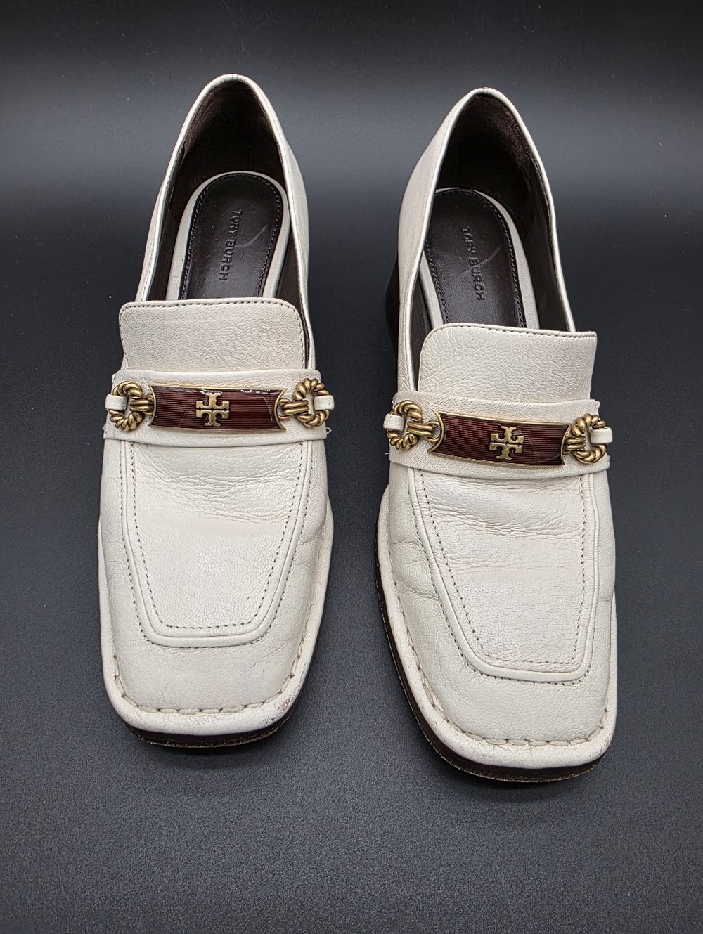 Tory Burch Perrine Leather Loafers in new ivory white. Sz 7 - Picture 2 of 7